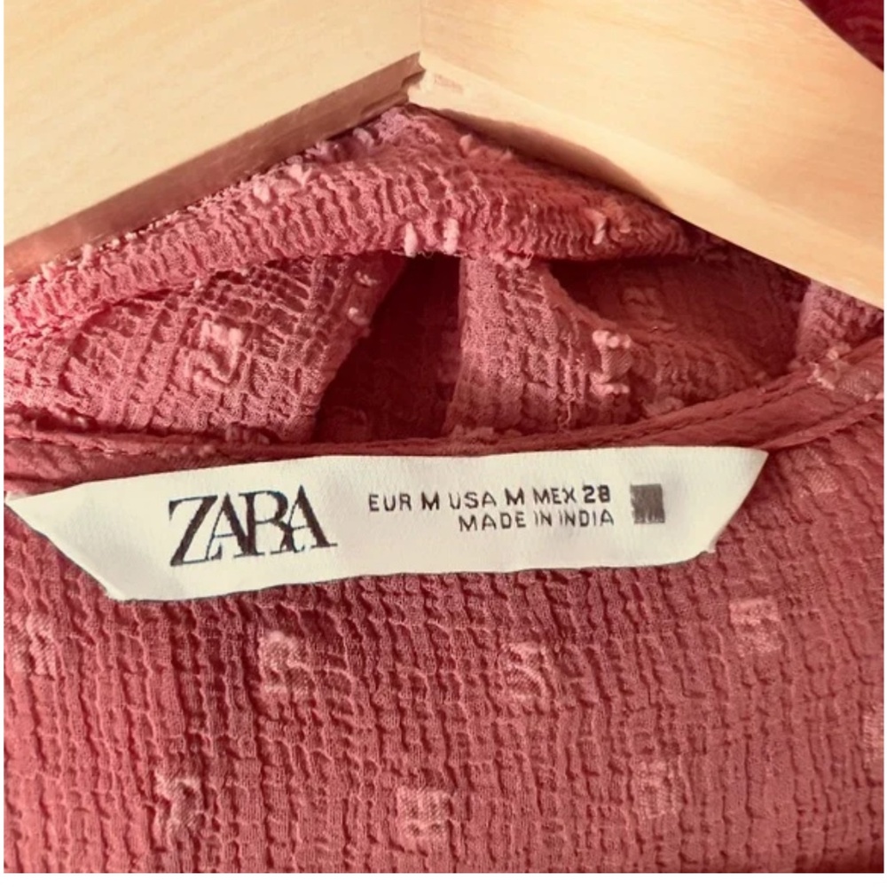 Zara Ruched Ruffle Longsleeve Dress - Picture 2 of 6